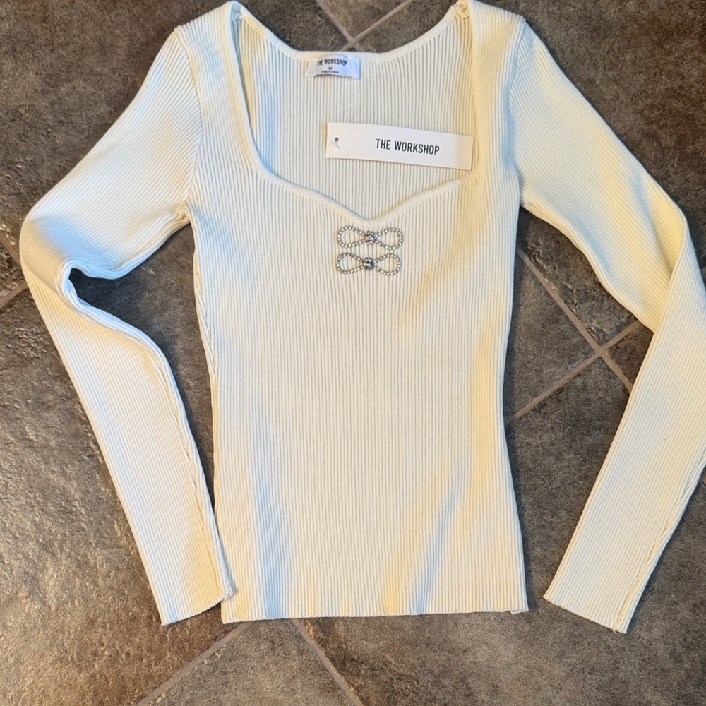 Workshop Republic Clothing Ivory Long Sleeve Top